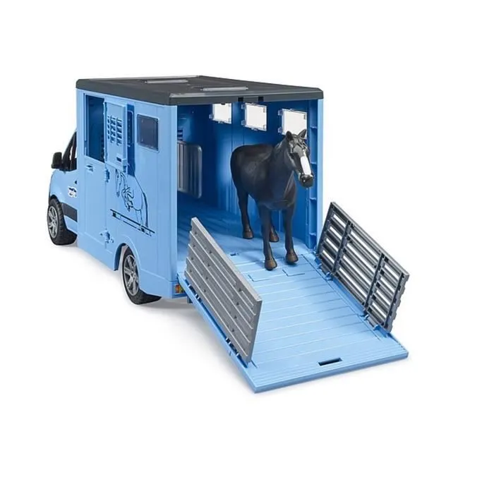 Camion Bétaillère - BRUDER - Mercedes Benz Sprinter - 1 cheval inclus - Extérieur - 1:16-3