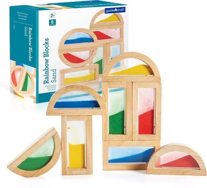 Blocs sensoriels - Guidecraft - Blocs arc-en-ciel - 8 pièces - Sable coloré - Intérieur-3