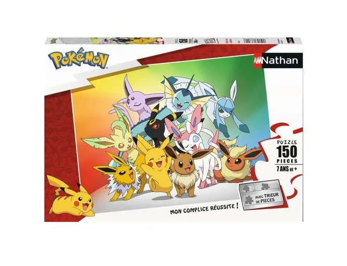 Puzzle 150 pièces - NATHAN - POKEMON - Evoli et ses évolutions - Dessins animés et BD-1