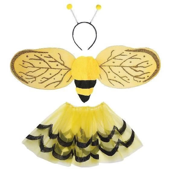 Déguisement abeille enfant - Tutu jaune transparent à rayures noires élastiques - WIDMANN-2