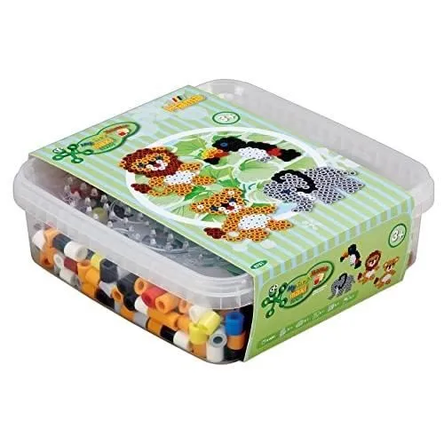 Boîte Animaux HAMA - 600 Perles et 2 Plaques - Perles à Repasser pour Enfants de 3 Ans et Plus-0