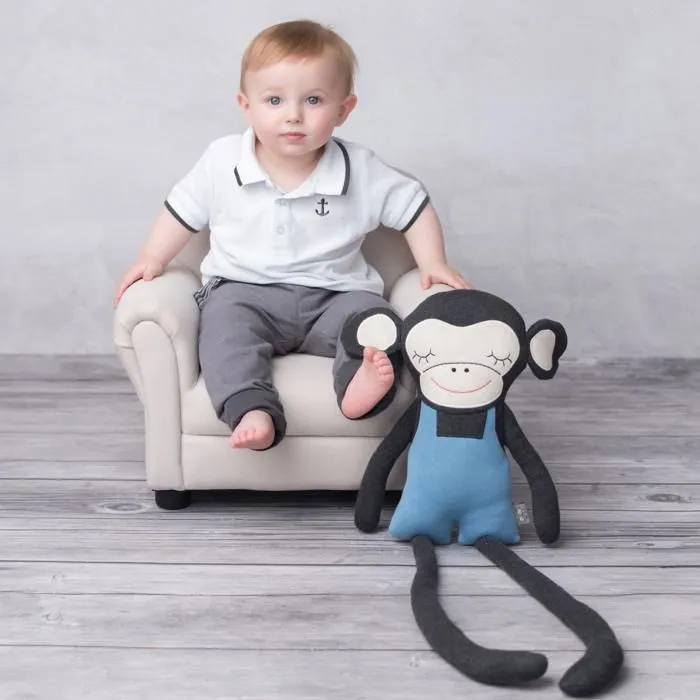Peluche Singe en coton - SEVIRA KIDS - Plush - Multicolore - Bleu - Mixte-3