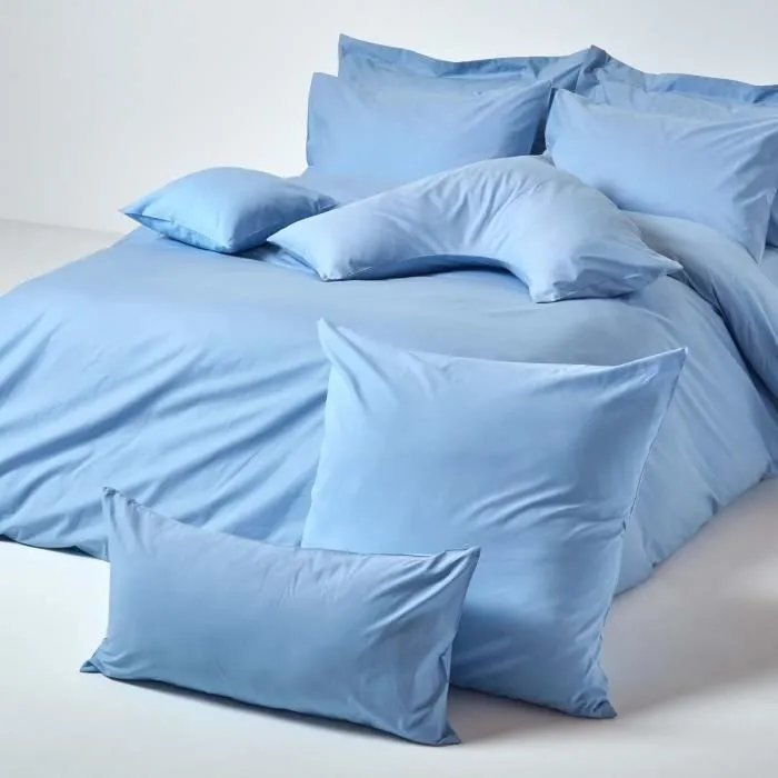 Taie d'oreiller - Homescapes - 80 x 80 cm - 100% coton égyptien - 200 fils - Bleu-3