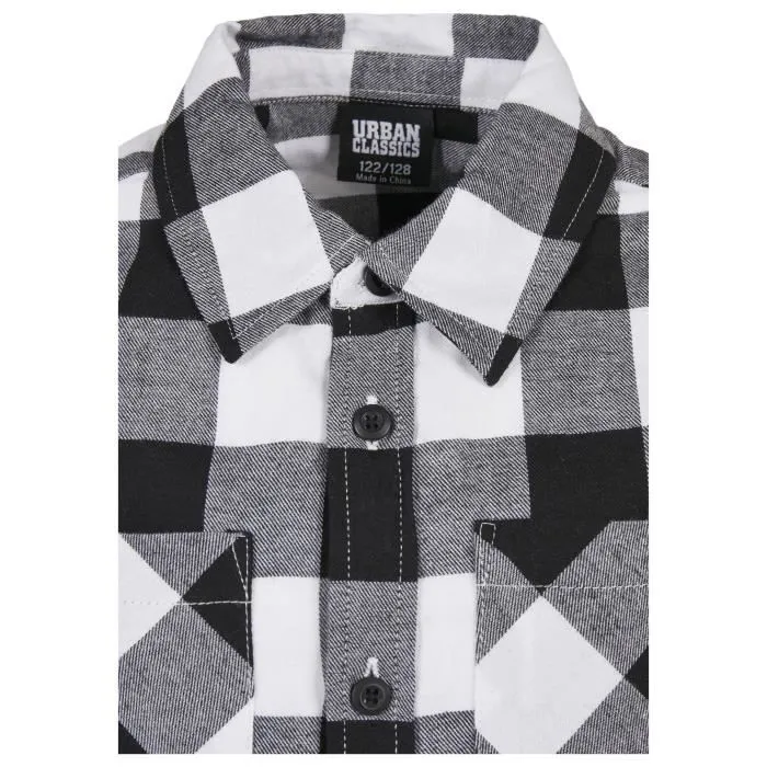 Chemise enfant - Urban Classics - Flanelle - Noir/blanc - Manches longues - Coupe regular-2