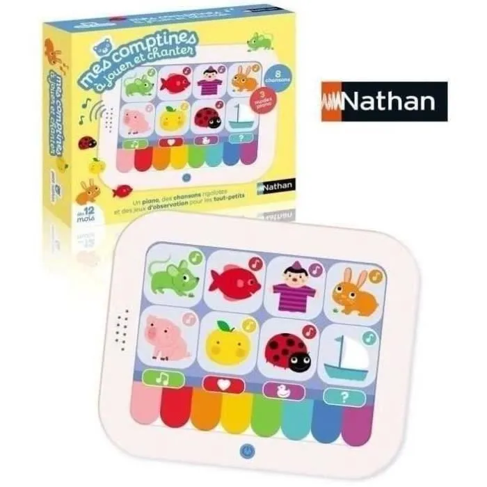 Mes comptines à jouer et à chanter - Jeu interactif - NATHAN - Découvrez et chantez 8 comptines !-1