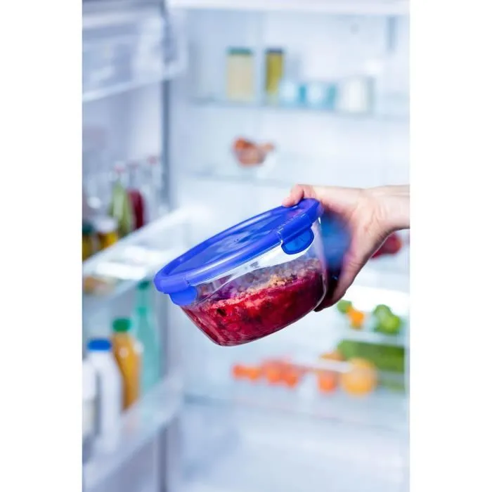 PYREX COOK&GO Plat de conservation rond 0,7l 15cm + Couvercle bleu-1