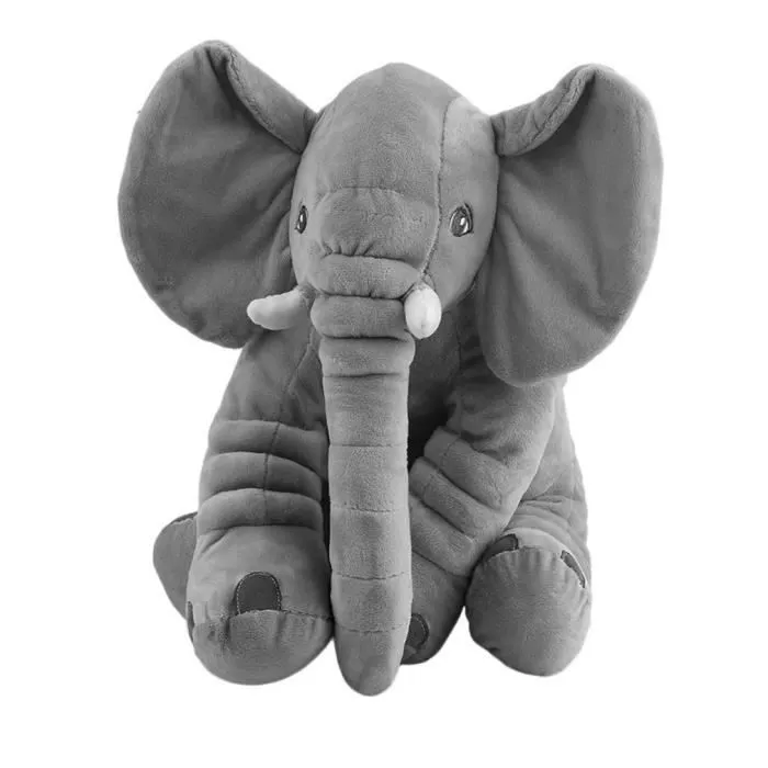Oreiller en Peluche - Mode - Éléphant - 50x60 cm - Gris - Matériau de Haute Qualité-1
