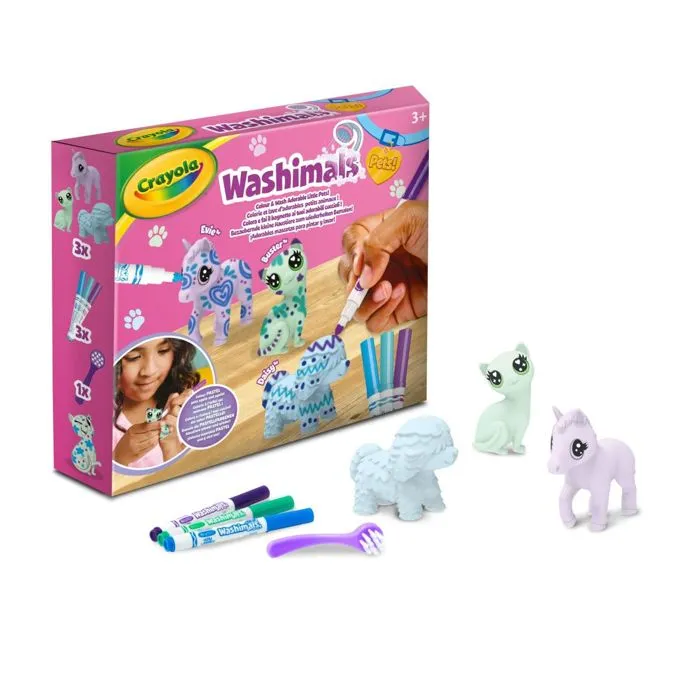 Jeu créatif - Crayola - Washimals - 3 animaux pastel - Pour enfants à partir de 3 ans - Mixte-0