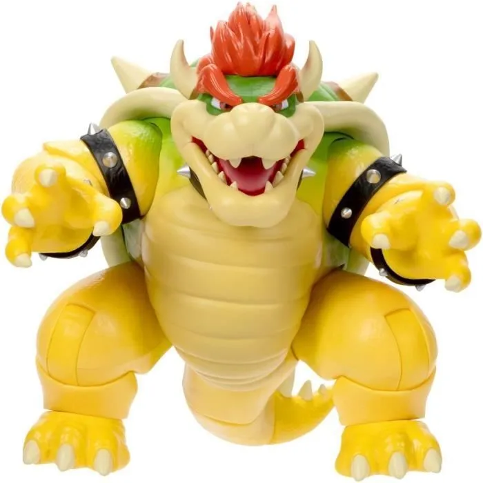 Figurine électronique Bowser - JAKKS PACIFIC - Mario Movie - 18 cm - crache de la vapeur rouge-0