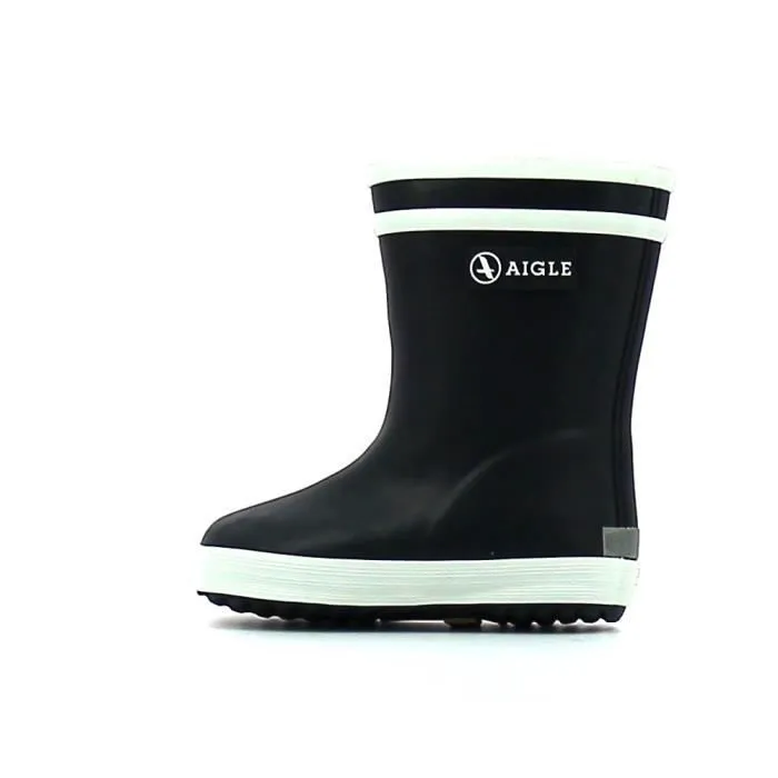 Bottes de pluie enfant - Aigle - Lolly Pop Fur - Noir/Marine - Caoutchouc - Doublure polyester/coton-1