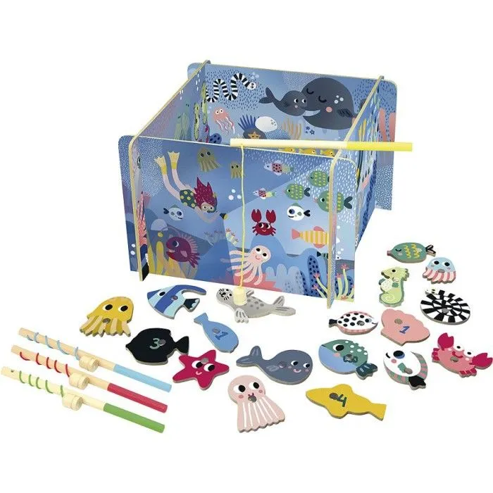 VILAC - Jeu de pêche à la ligne magnétique - en bois-1