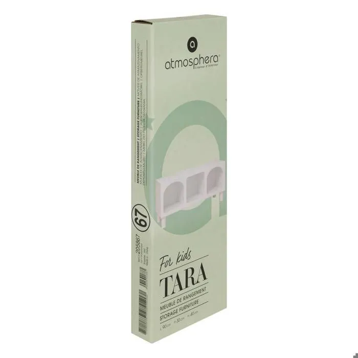 Etagère 3 compartiments "Tara" blanc 90x40x32cm - Atmosphera createur d'interieur - Banc-1