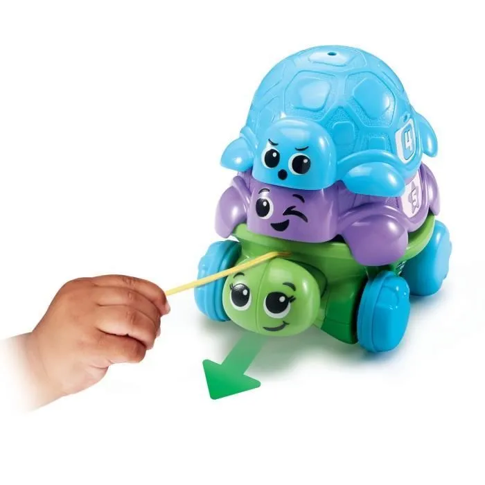 VTECH-FAMILLE EMPILO TORTUE (PLASTIQUE REUTILISE)-0