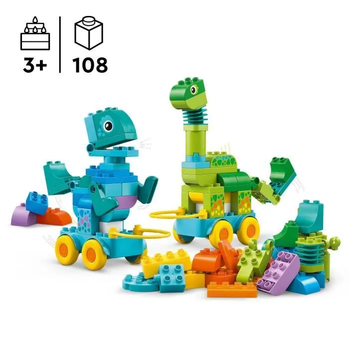 LEGO DUPLO Ma Ville 10451 Dinosaures sur Roues 3-en-1 - Jeu d'éveil dès 3 ans-1