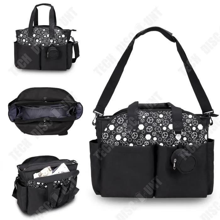 TD® Sac mère et bébé voyage en plein air multi-fonctionnel polyester épaule portable sac mère ensemble universel avec sac sucette-0