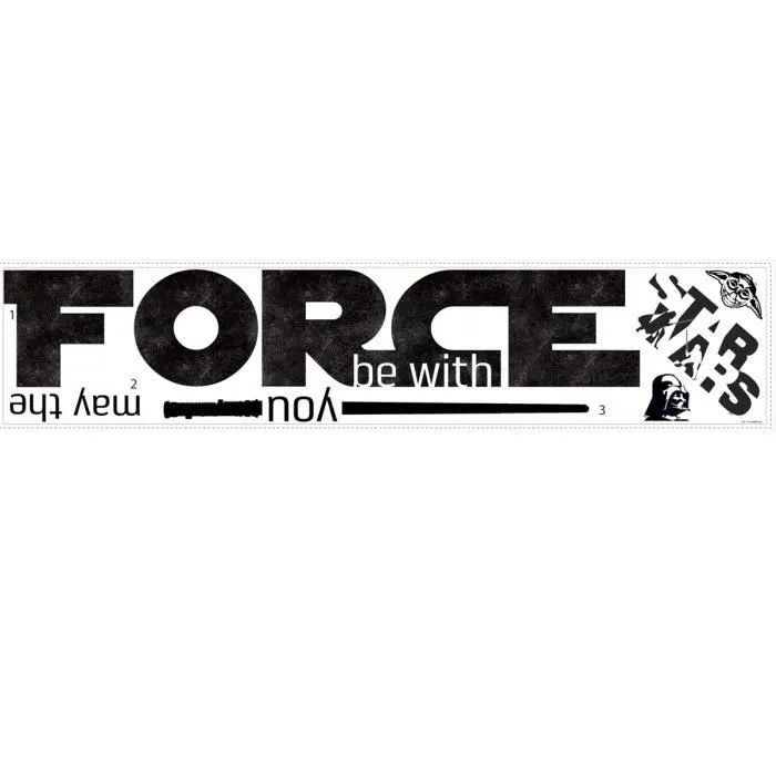 Stickers - Star Wars - May the Force Be With You - Rouge - 89x23cm - Décoration murale-1