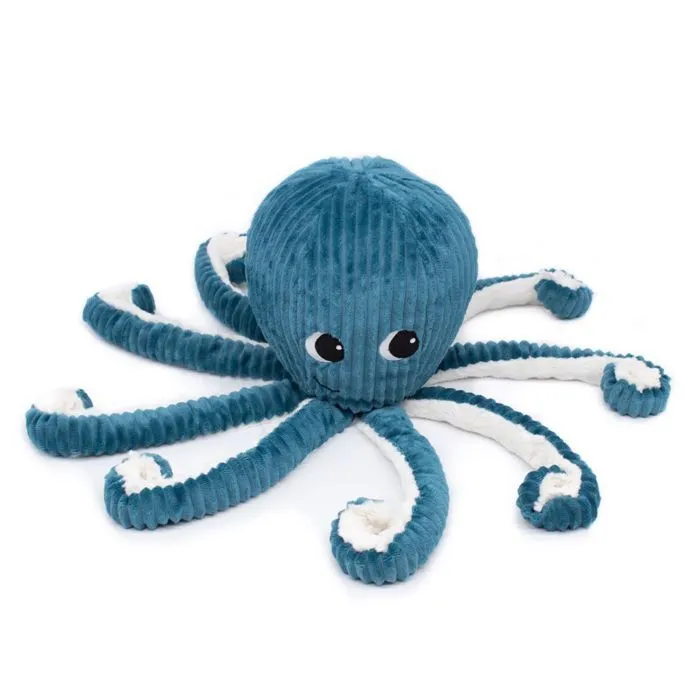 Peluche Les Deglingos - Ptipotos pieuvre maman et bébé bleu - 45cm - Pour enfant dès la naissance-0