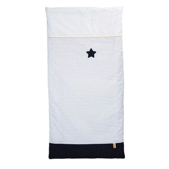 Edredon pour lit bébé en coton blanc - SAUTHON - Hello - Réversible - Doux - 140x70-0