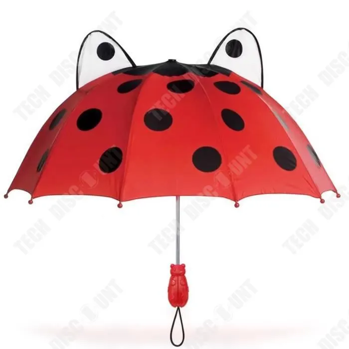 TD® Parapluie ensoleillé pour enfants Parapluie d'oreille parapluie pour enfants avec sifflet parapluie de danse maternelle rouge-0