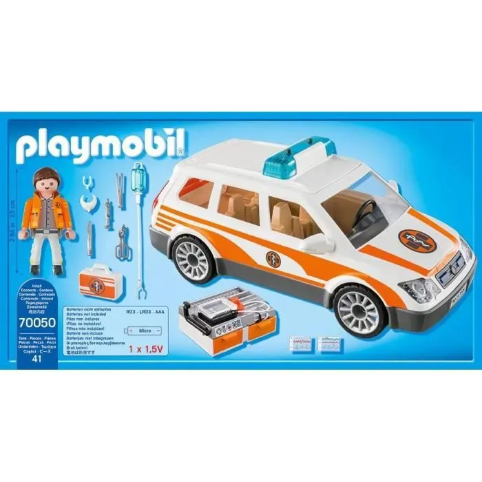 PLAYMOBIL - 70050 - City Life Les Secouristes - Voiture et ambulancier-1