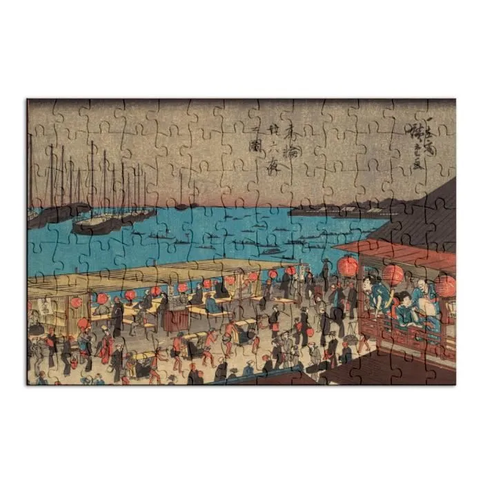 Puzzle Classique - FABULOUS - Estampe Japonaise 15 le Port - 100 Pièces - Adulte - Intérieur-1