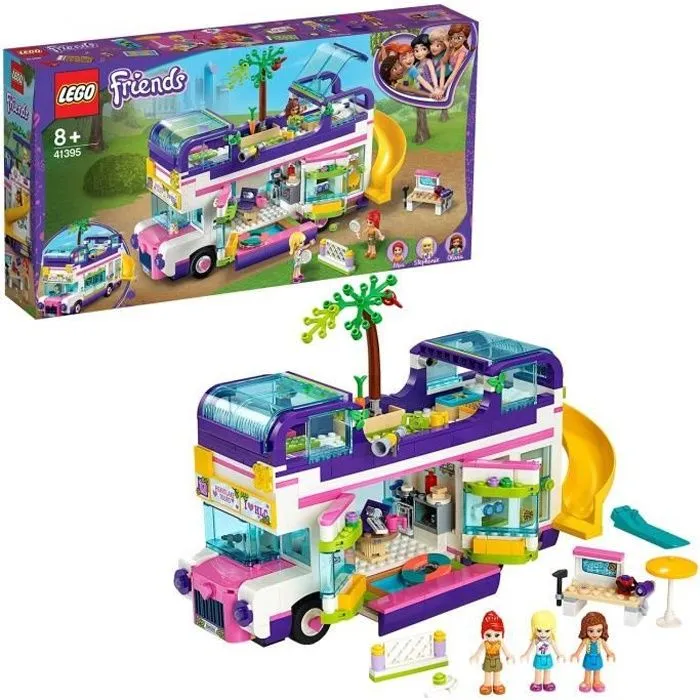 LEGO® Friends 41395 Le Bus de l’Amitié avec Maison de Poupée, Jouet avec Piscine et Toboggan, pour Enfant 8 ans et +-0