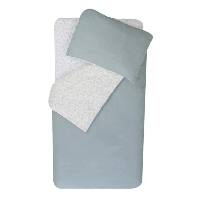 Parure de couette esprit nature - blanc / vert - 100 x 140/40 x 60 cm-0