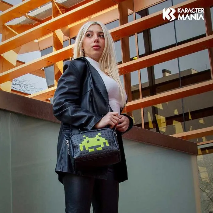 Sac à Bandoulière - Space Invaders - Alien - Noir - Synthétique - Taille Unique-3