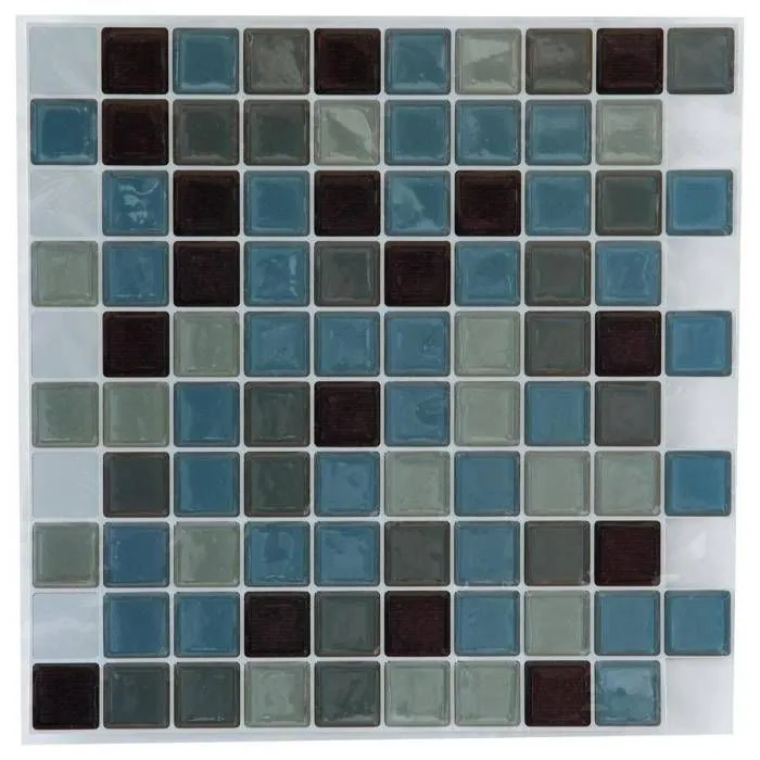 Sticker - ATMOSPHERA - Lot de 2 - 26x26 cm - Bleu - PVC - Décoration du sol-0