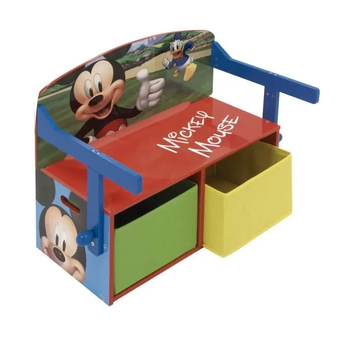 DISNEY MICKEY MOUSE - Banc pupitre et rangement en bois 3 en 1-1