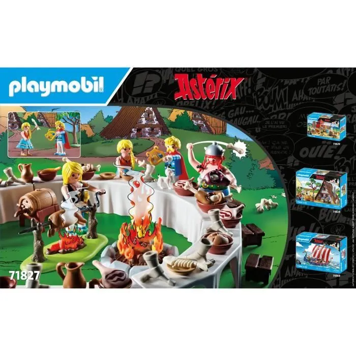 PLAYMOBIL 71827 Le banquet du village et personnage, Astérix, Personnages de la BD Astérix, 159 pièces, Dès 5 ans-7