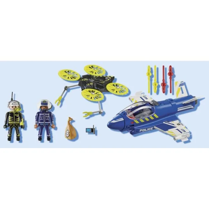 PLAYMOBIL - 70780 - Jet de police et drone - Multicolore - Bleu - Playmobil City Action-6