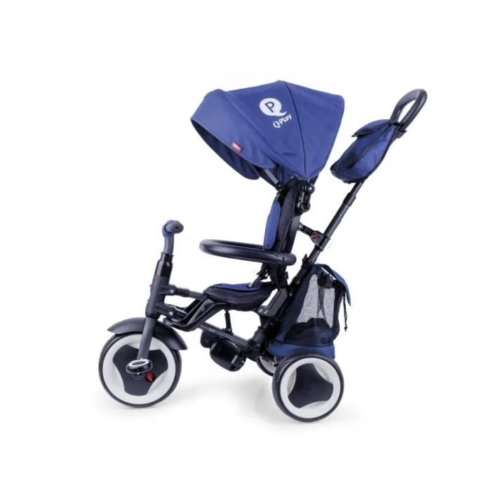 Tricycle QPlay Rito Plus Junior - Pliable - Absorption des chocs - Bleu-0