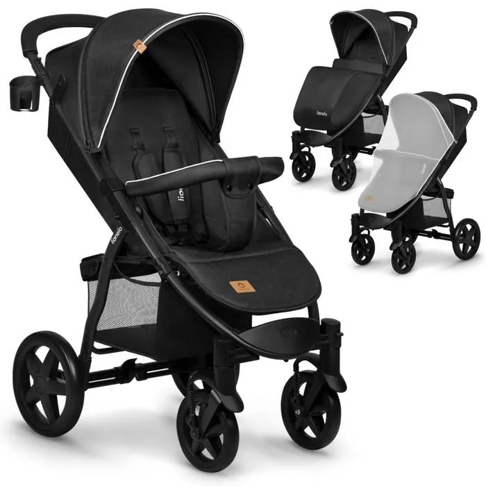 Poussette canne tout terrain LIONELO Annet Plus - Jusqu'à 22 kg - Grandes roues - Accessoires - Noir-5