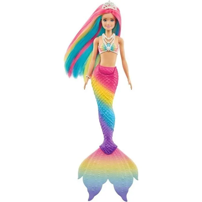 Barbie - Sirène Magique Arc-en-Ciel - Poupée - Dès 3 ans-0