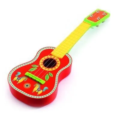 Guitare en bois Animambo - DJECO - Mixte - Enfant - Rouge-0