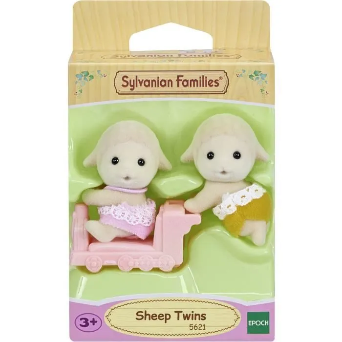 Mini-univers - SYLVANIAN FAMILIES - Les jumeaux mouton - Mixte - 3 ans - Beige - Vert-2