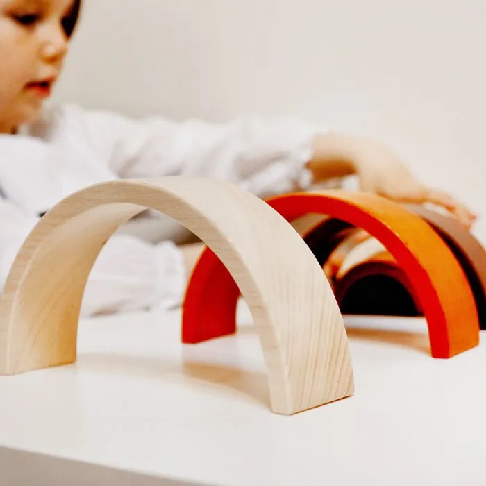 Jouets empilables - Bigjigs Toys - Arches empilables arc-en-ciel - 7 pièces - Bois - 18 mois et plus-2