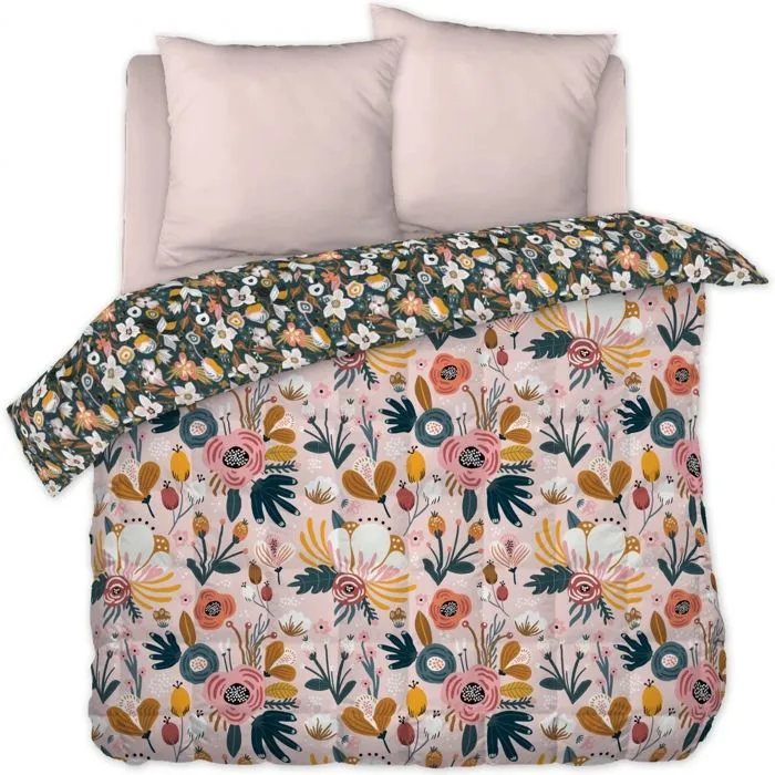 couette tempérée doucle face 240 x 220 cm coton imprimé Champetre-2