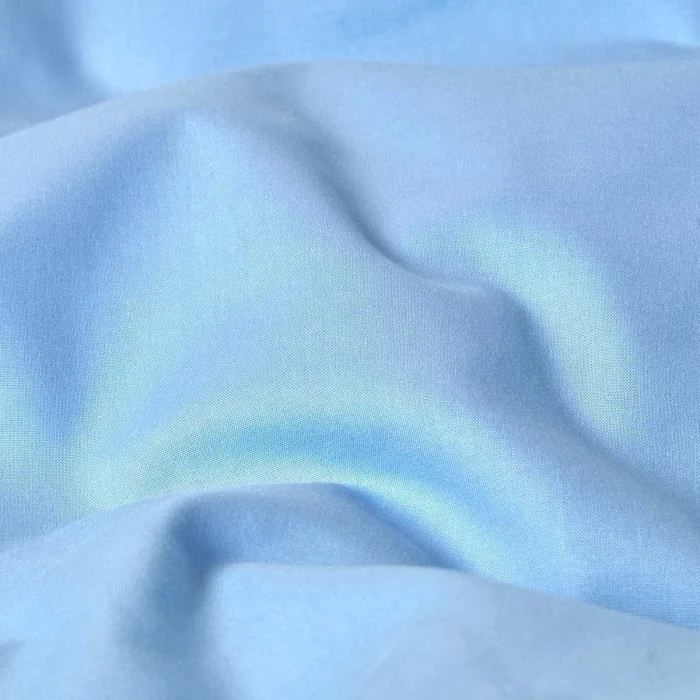 Drap plat uni 100% coton égyptien 200 fils coloris bleu 180 x 290 cm-1