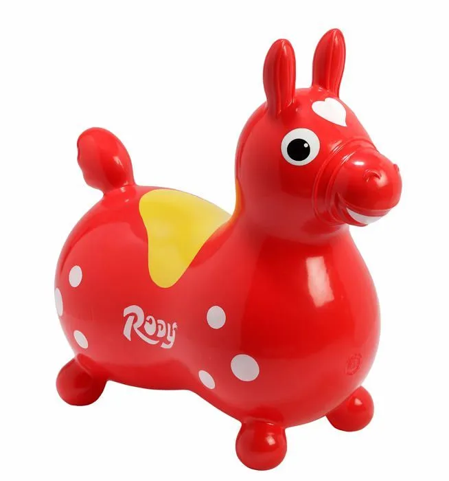 Jouet a bascule Gymnic - 8002 - RODY - 80.02 - Cheval Gonflable - Rody en Rouge-0