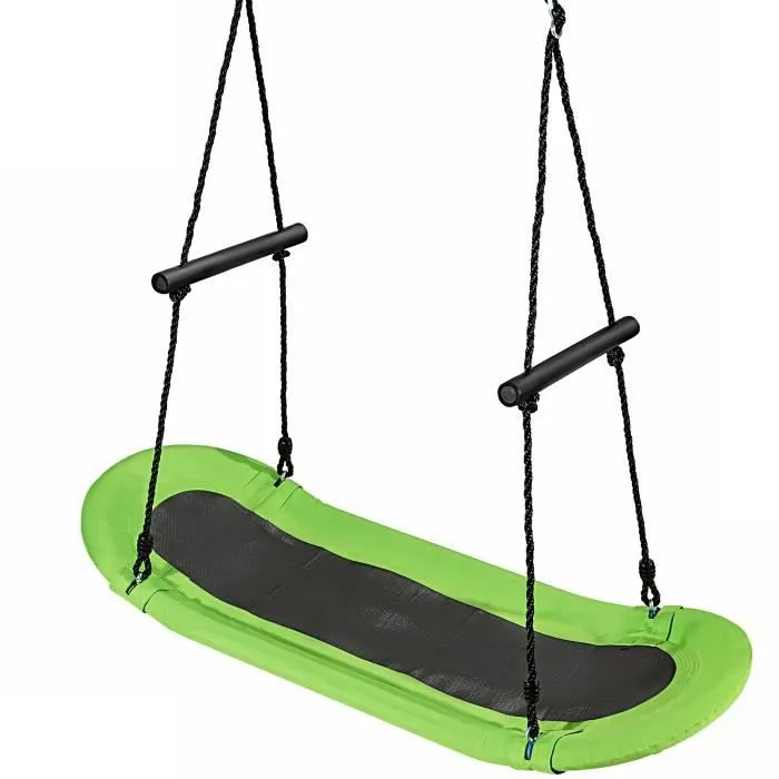COSTWAY Balançoire Arbre Réglable en Hauteur 100-160CM Structure en Métal avec Poignées pour l'Intérieur et l'Extérieur Vert-0
