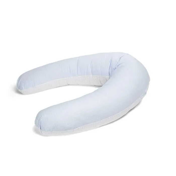 Coussin de maternité et d'allaitement Bebe évolutif BLEU 160 CM - Déhoussable avec remplissage mircrofibres-0