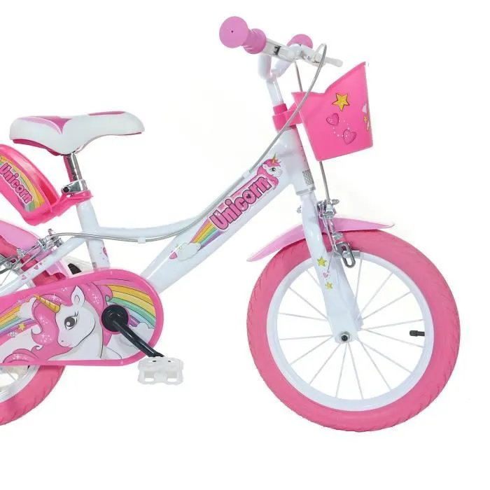 Vélo Enfant 14" - UNICORN - Rose - 4 à 6 Ans - Idéal pour Filles - Taille 95-115 cm-2