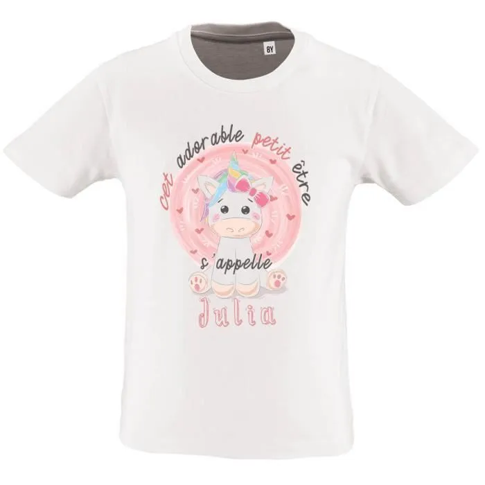 T-Shirt Enfant - Julia - Mickey Mouse - Blanc - Manches Courtes - Col Arrondi-0