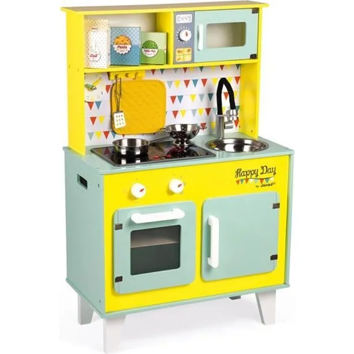 Cuisine en bois JANOD Grande Cuisine Happy Day - Pour Enfant dès 3 Ans-0