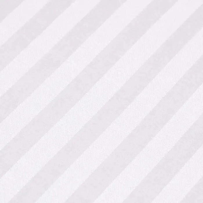 Drap plat rayé satin de coton égyptien 330 fils coloris blanc 240 x 300 cm-3