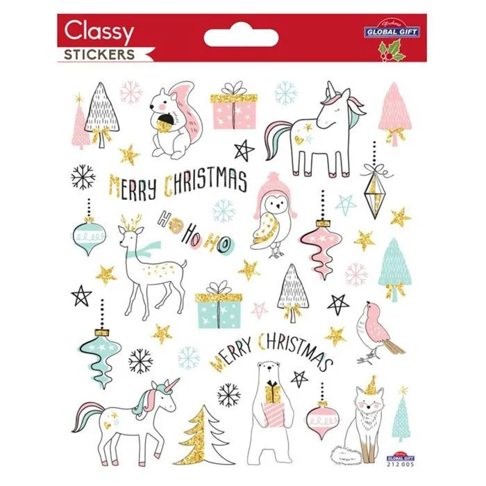 Stickers Noël - Animaux Pastel-1