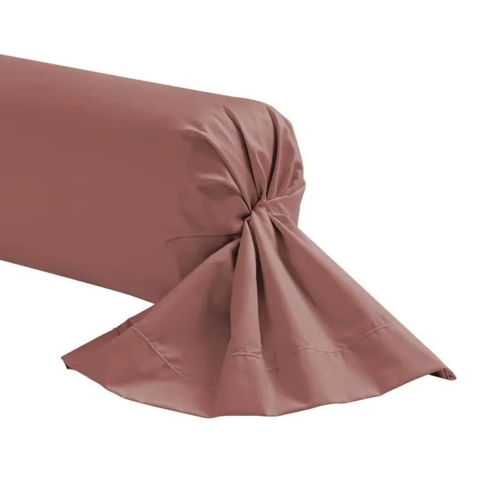 Taie de traversin - Essix - Royal Line - Percale de coton - 43x190 cm - Rose bois de rose-0