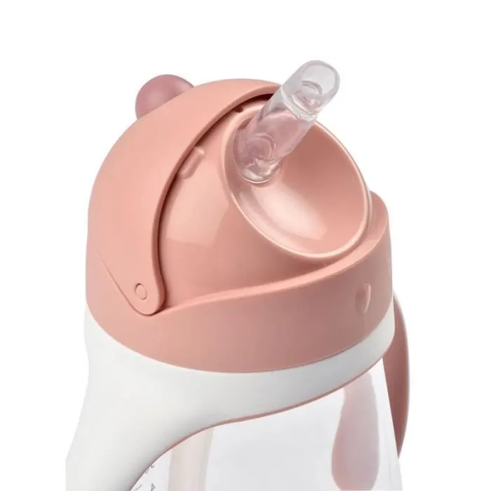 Tasse Paille Enfant 2 en 1 300 ml - BEABA - old pink - étanche et anti-fuite-2